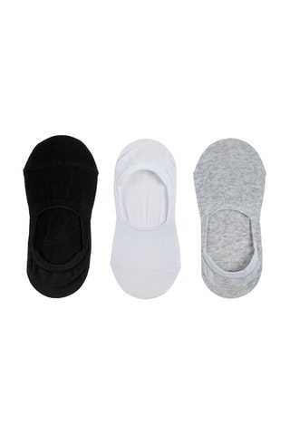 3 paires de protège-pieds - Noir, blanc et gris clair chiné