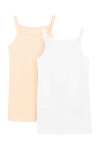 2 débardeurs - Blanc et orange