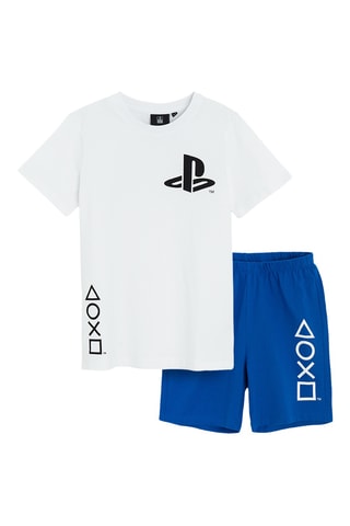 Pyjama Playstation - Blanc et bleu roi