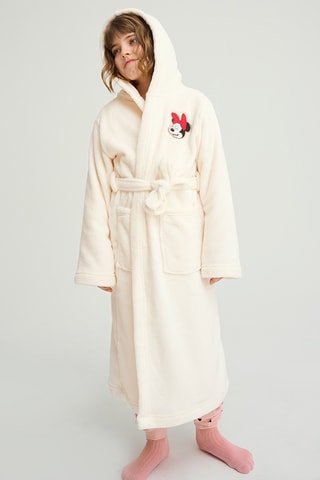 Peignoir à capuche Minnie Disney - Ecru