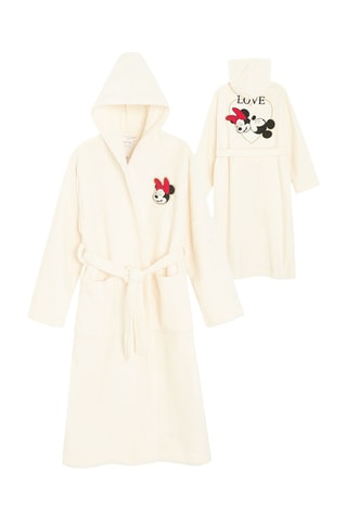 Peignoir à capuche Minnie Disney - Ecru