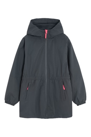 Veste longue à capuche - Noir