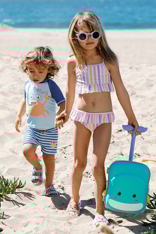 Maillot 2 pièces - Violet et blanc