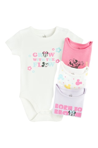4 bodys Minnie Disney - Ecru et rose
