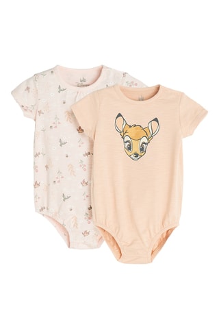 2 bodys Bambi Disney - Rose poudré et saumon