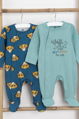 2 grenouillères Simba Le Roi Lion Disney - Bleu