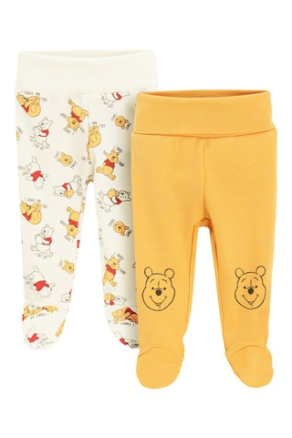 2 pantalons Winnie l’Ourson Disney - Blanc et jaune
