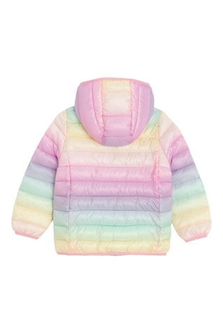 Doudoune à capuche dip and dye - Rose et jaune