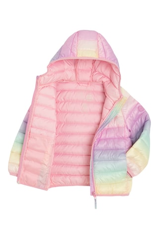 Doudoune à capuche dip and dye - Rose et jaune