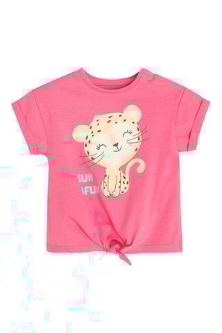 T-shirt noué - Fuchsia