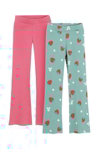 2 pantalons - Rose et vert d’eau