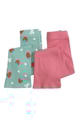 2 pantalons - Rose et vert d’eau