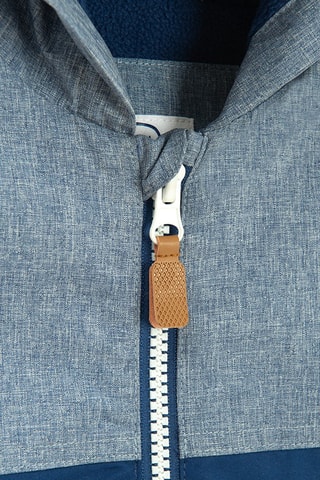 Veste à capuche - Bleu cobalt et gris chiné