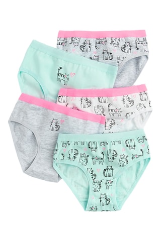 5 culottes - Blanc et turquoise