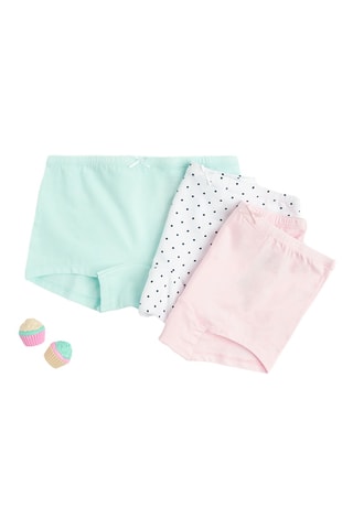 3 shortys - Turquoise et blanc