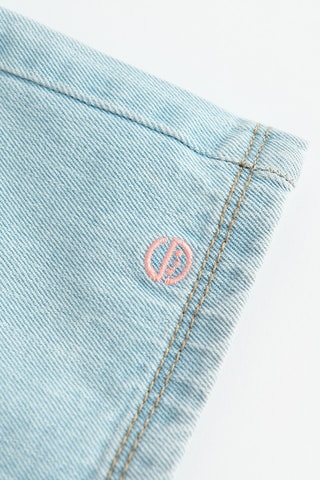 Short en jean - Ciel et blanc