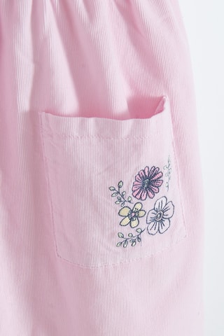 Robe-salopette en velours - Rose