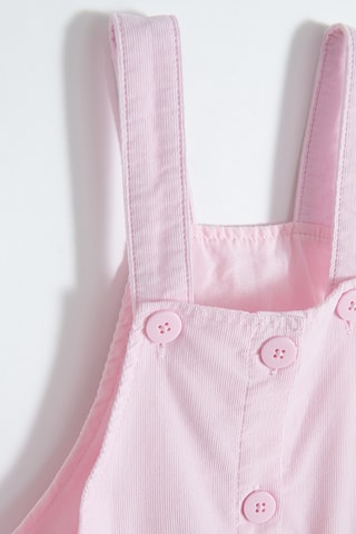 Robe-salopette en velours - Rose