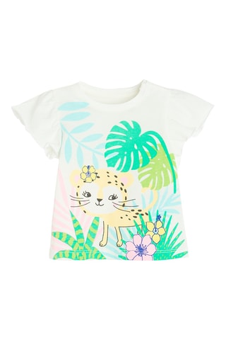 T-shirt et jupe-short - Blanc et fuchsia