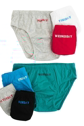 7 slips - Gris clair chiné et blanc