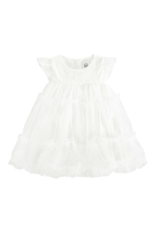 Robe en tulle brodé - Blanc