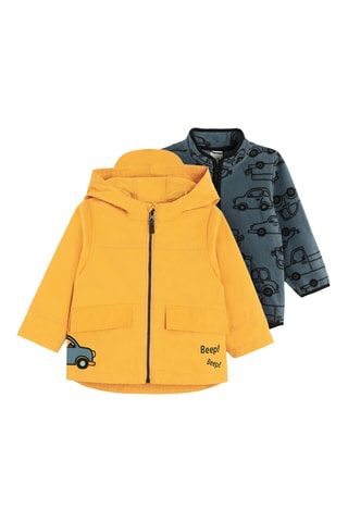 Veste à capuche 2-en-1 - Jaune et gris