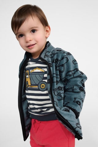 Veste à capuche 2-en-1 - Jaune et gris