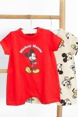 2 combinaisons Mickey Disney - Rouge et beige