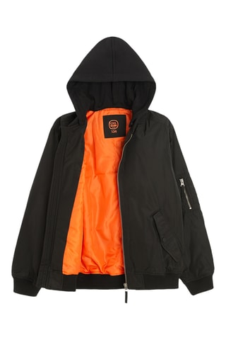 Bomber à capuche - Noir