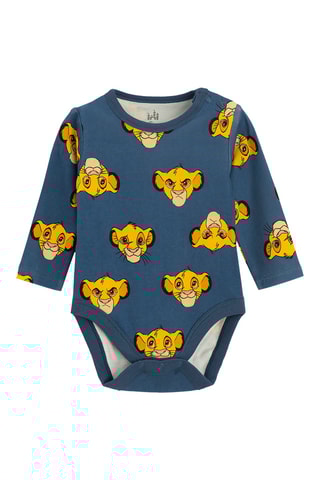 3 bodys Simba Le Roi Lion Disney - Bleu marine et blanc