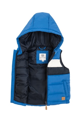 Doudoune à capuche - Bleu roi et noir