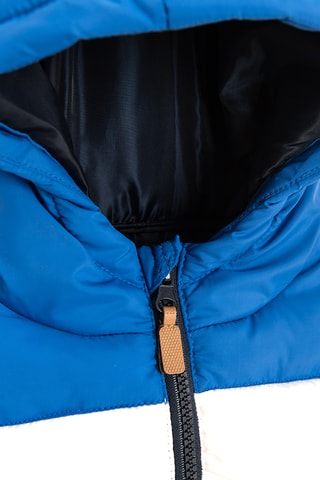 Doudoune à capuche - Bleu roi et noir