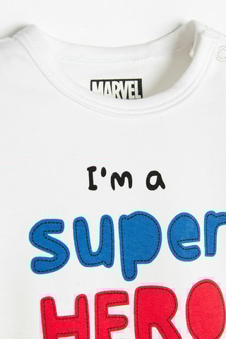 2 bodys Avengers Marvel - Beige et blanc