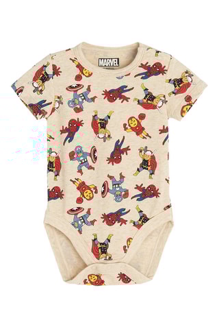 2 bodys Avengers Marvel - Beige et blanc