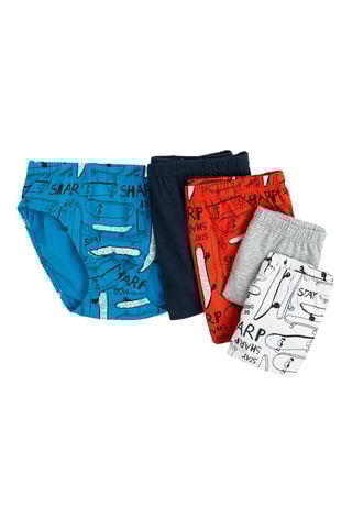 5 slips - Bleu clair et rouge