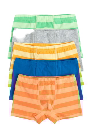 5 boxers - Bleu marine et orange