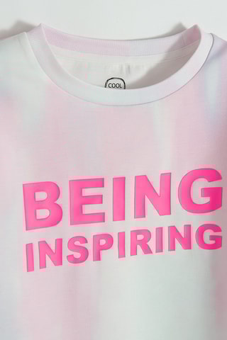 Sweat tie and dye et cycliste - Blanc et fuchsia