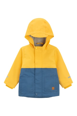 Imperméable à capuche - Jaune et bleu cobalt