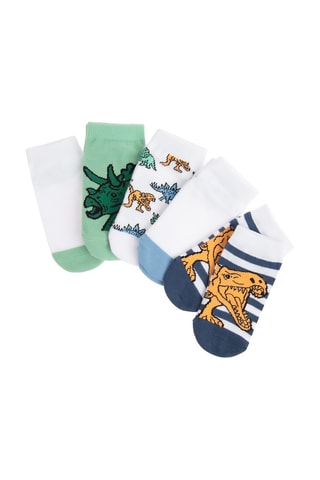 5 paires de socquettes - Blanc et vert clair