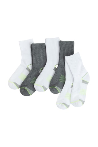 5 paires de chaussettes - Blanc et gris foncé chiné