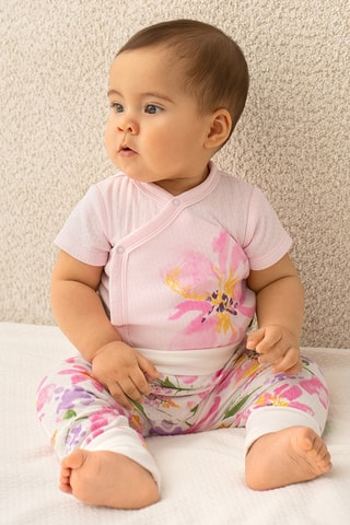 2 bodys - Rose poudré et blanc