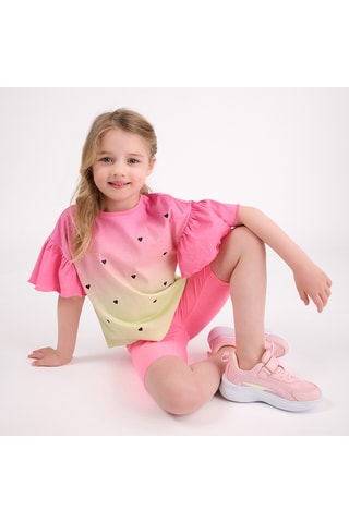 T-shirt dip and dye et cycliste - Rose