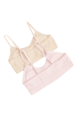 2 brassières push-up - Rose et beige
