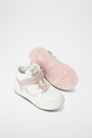 Baskets montantes - Blanc et rose