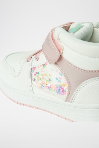 Baskets montantes - Blanc et rose