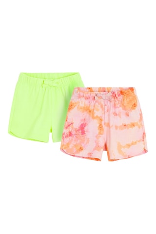 2 shorts - Vert fluo et orange