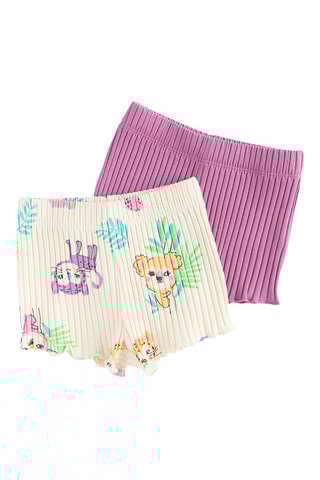 2 shorts - Violet et écru