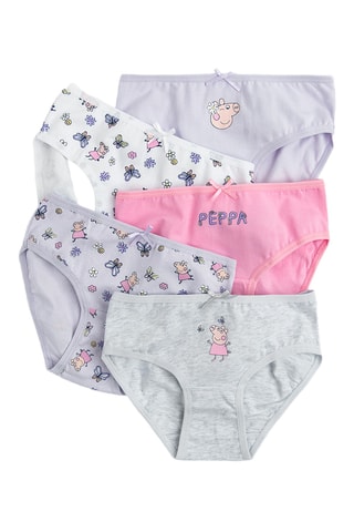 5 culottes Peppa Pig - Mauve et gris clair chiné