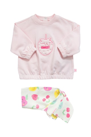 Sweat et pantalon - Ecru et rose