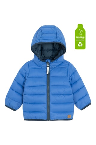 Doudoune à capuche - Bleu électrique et anthracite